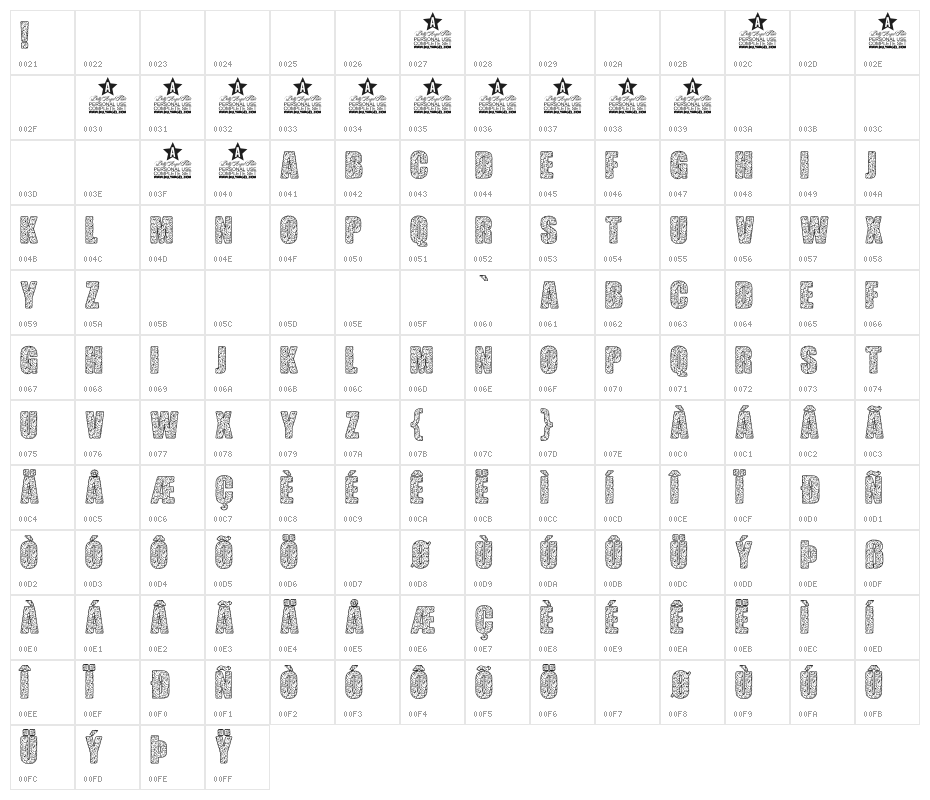 THINK EXTRA PERSONAL USE Bold Character Map