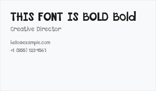 THIS FONT IS BOLD Bold Business Card