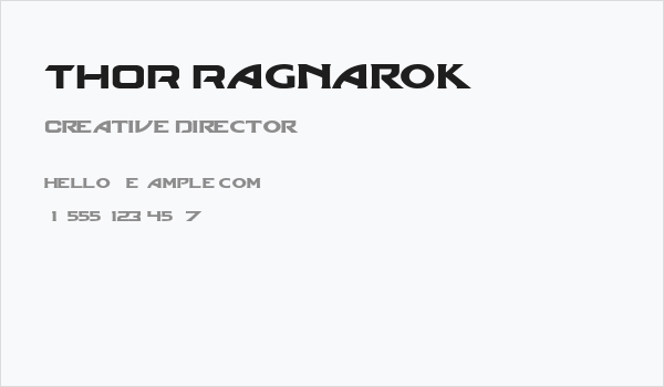 THOR Ragnarok Business Card
