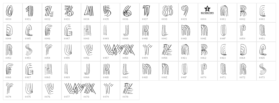 THRASHLINE Character Map
