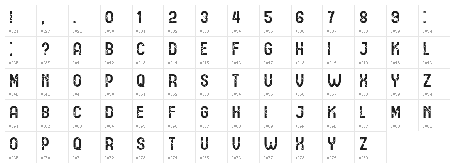 THREE STEP FROM HELL Regular Character Map