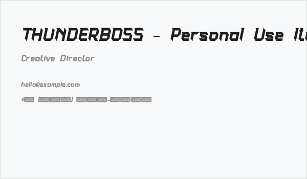 THUNDERBOSS - Personal Use Italic Business Card