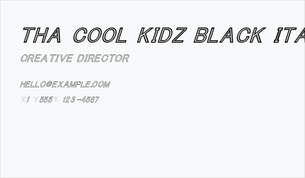 Tha Cool Kidz Black Italic Business Card