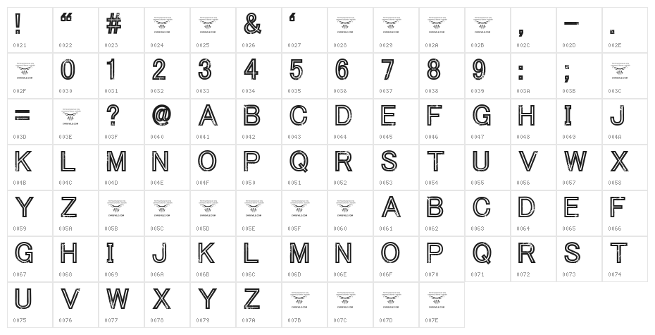 Tha Cool Kidz Regular Character Map
