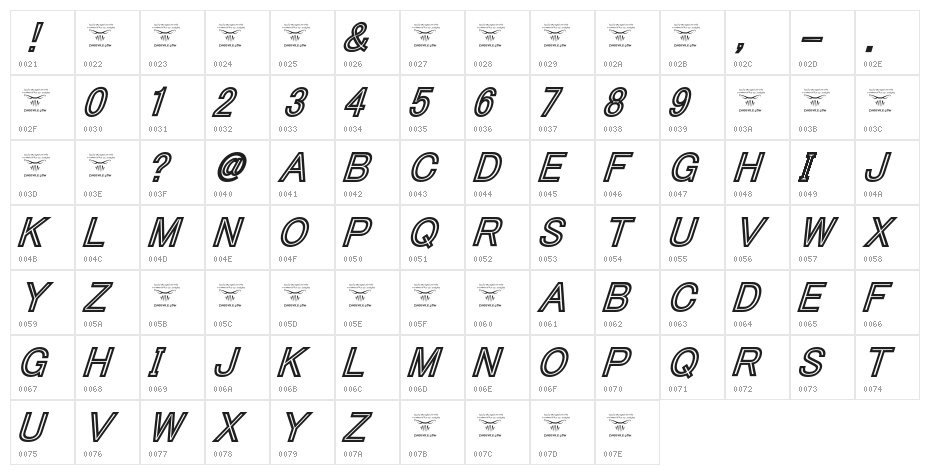 ThaCoolKidz-BlackItalic Character Map
