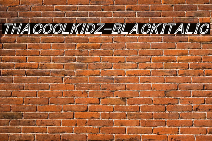 ThaCoolKidz-BlackItalic Font examples