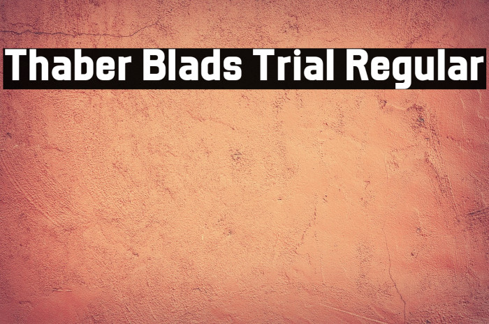 Thaber Blads Trial Regular Caratteri examples