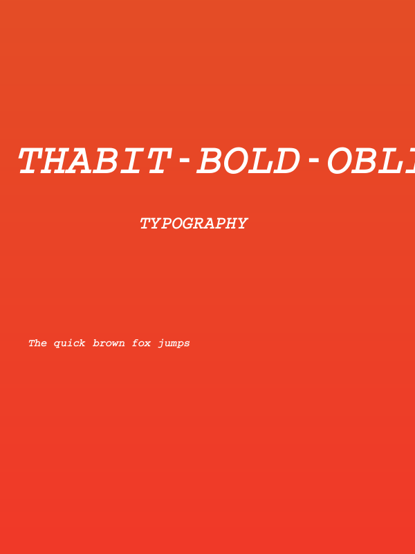 Thabit-Bold-Oblique Bold Oblique Poster