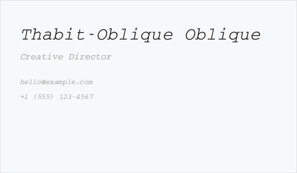 Thabit-Oblique Oblique Business Card
