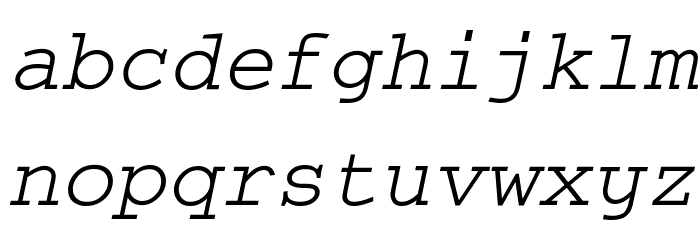 Thabit-Oblique Oblique Font LOWERCASE