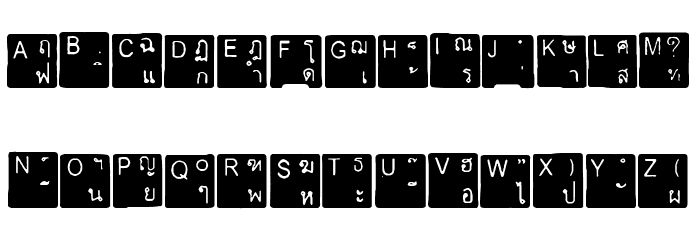 Thai Keyboard Font LOWERCASE