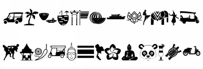 Thailand Icons خط أحرف كبيرة