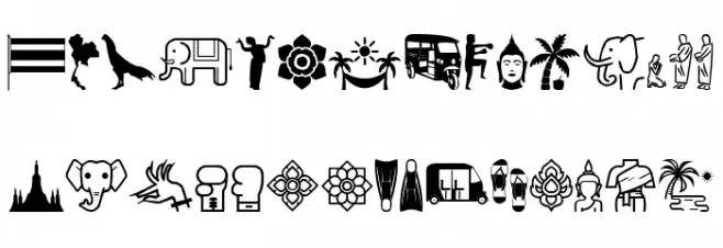Thailand Icons Caratteri MINUSCOLO