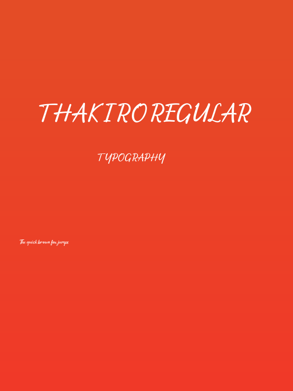 Thakiro Regular Poster