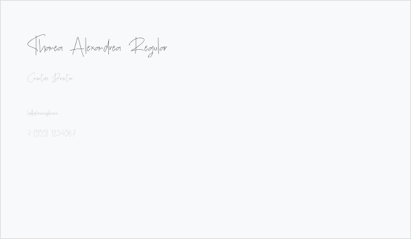 Thanea Alexandrea Regular Business Card