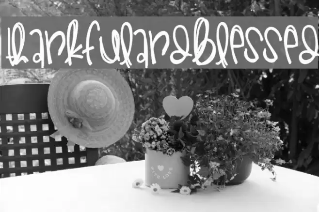 ThankfulAndBlessed Font examples