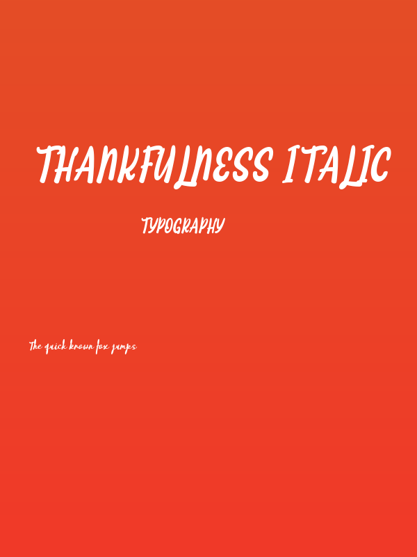 Thankfulness Italic Poster