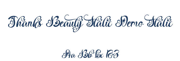 Thanks Beauty Italic Demo Italic Font Preview
