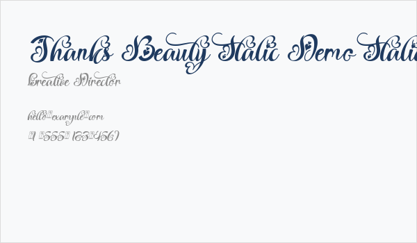 Thanks Beauty Italic Demo Italic Business Card
