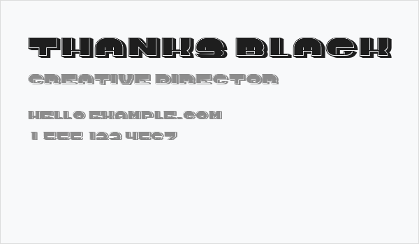 Thanks Black Business Card