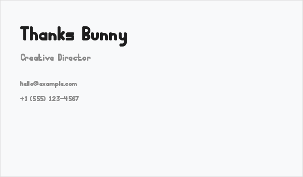 Thanks Bunny Business Card