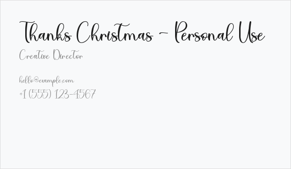 Thanks Christmas - Personal Use Business Card