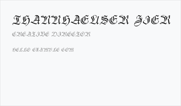 Thannhaeuser Zier Business Card