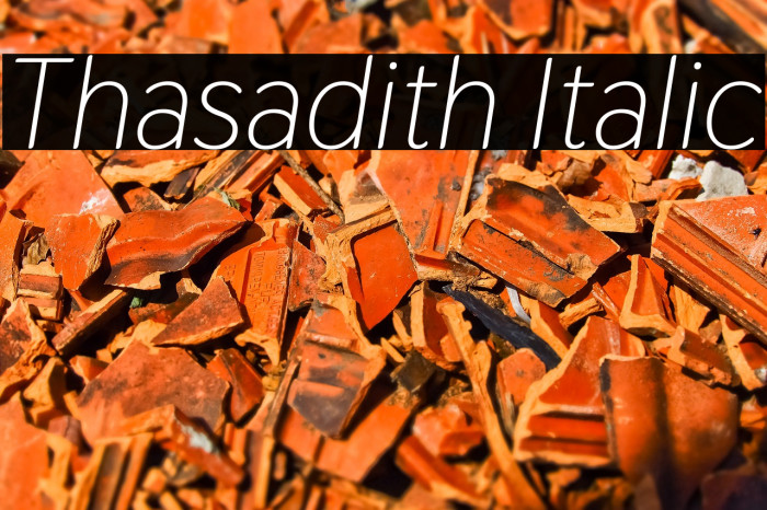 Thasadith Italic Font examples