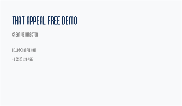 That Appeal Free Demo Business Card