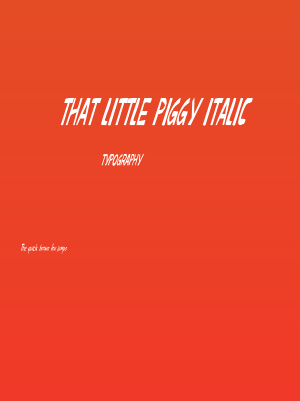 That Little Piggy Italic Poster