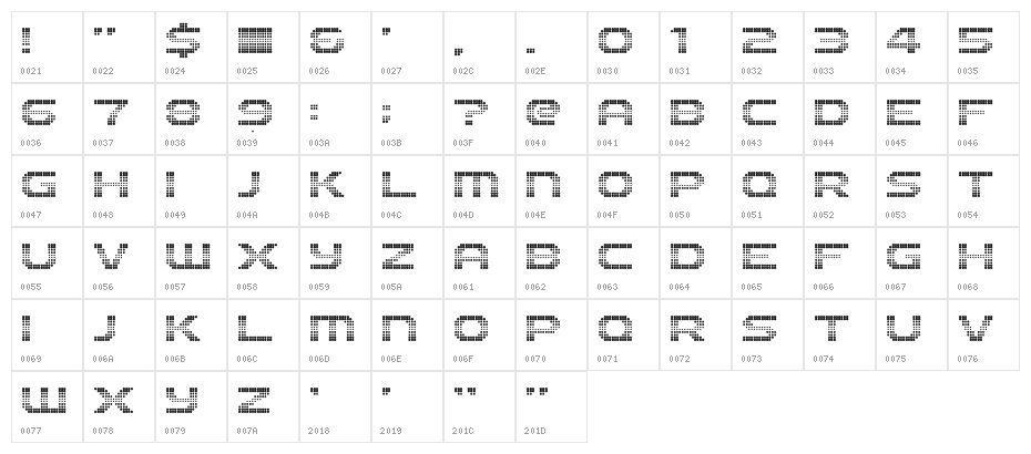 The 2K12 Regular Character Map