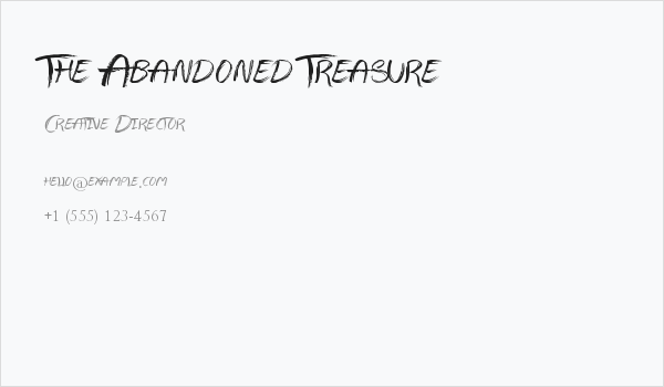 The Abandoned Treasure Business Card