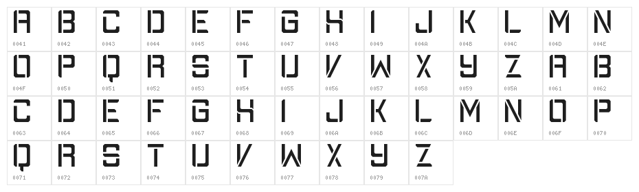 The American Regular Character Map