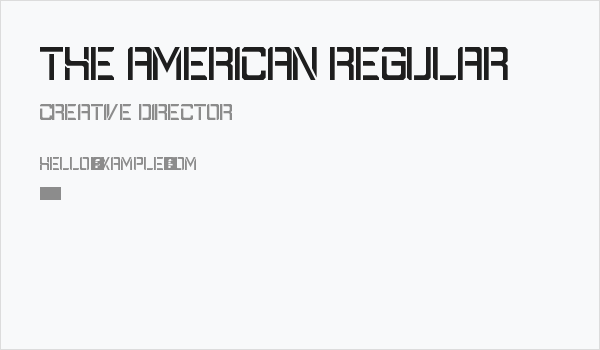 The American Regular Business Card