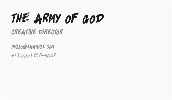 The Army Of God Business Card