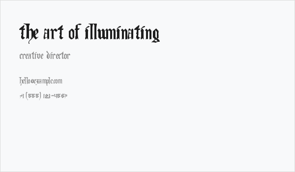 The Art of Illuminating Business Card