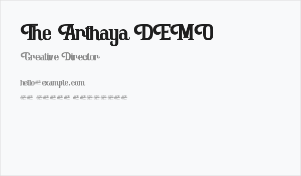 The Arthaya DEMO Business Card