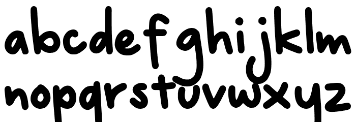 The August Schriftart Kleinbuchstaben