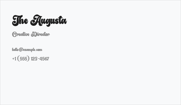 The Augusta Business Card