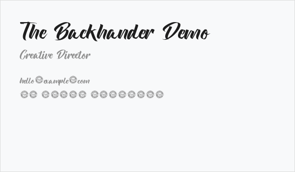 The Backhander Demo Business Card
