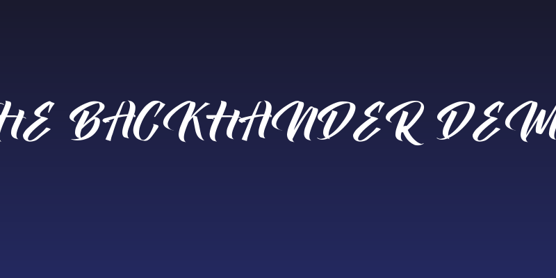 The Backhander Demo Social Header