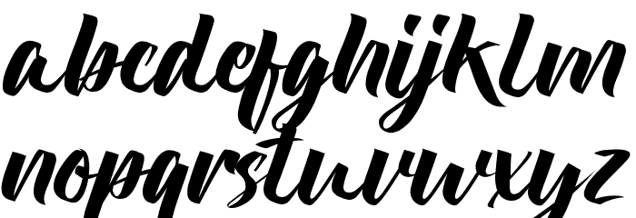 The Backhander Demo Font LOWERCASE
