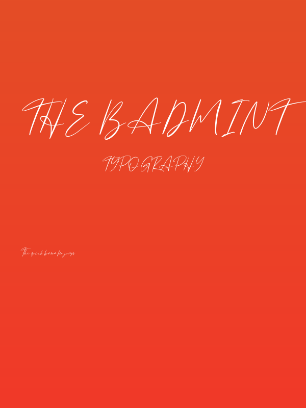 The Badmint Poster