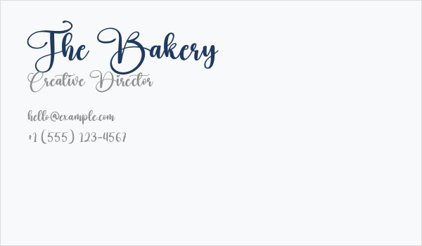 The Bakery Business Card