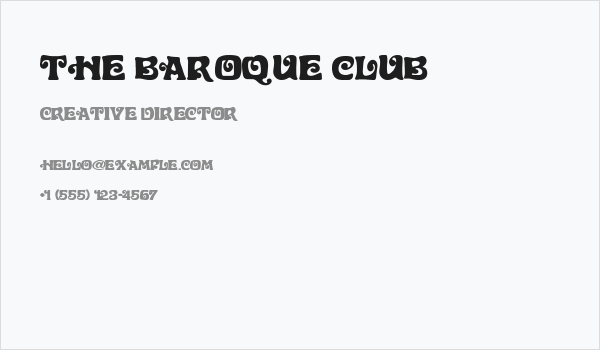 The Baroque Club Business Card