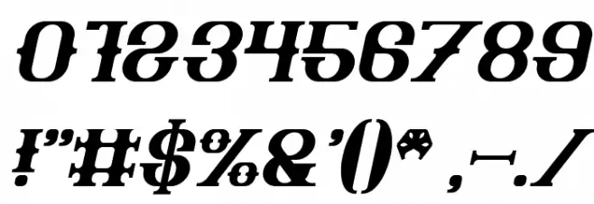 The Bartender Bold Italic Font OTHER CHARS