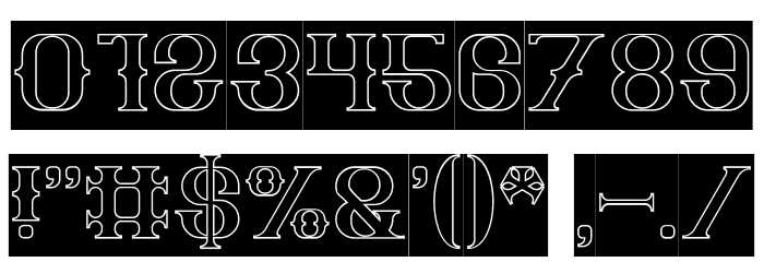 The Bartender-Hollow-Inverse Font OTHER CHARS