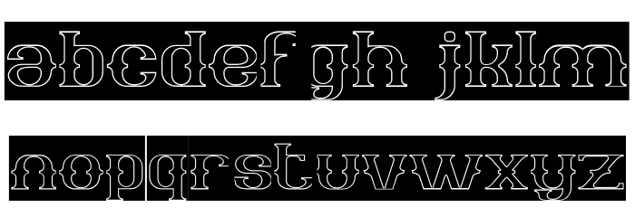 The Bartender-Hollow-Inverse Font LOWERCASE