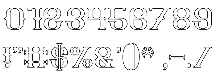The Bartender-Hollow Font OTHER CHARS