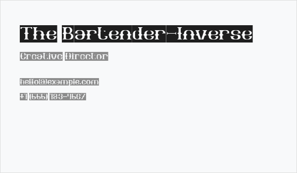 The Bartender-Inverse Business Card